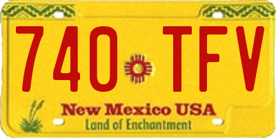 NM license plate 740TFV