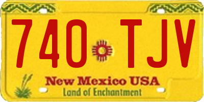 NM license plate 740TJV
