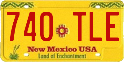 NM license plate 740TLE