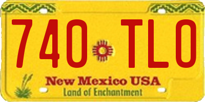 NM license plate 740TLO