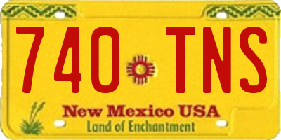 NM license plate 740TNS