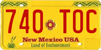 NM license plate 740TOC