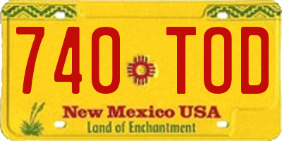 NM license plate 740TOD
