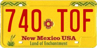 NM license plate 740TOF