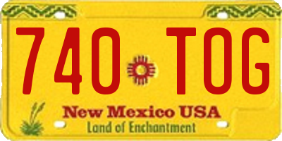 NM license plate 740TOG