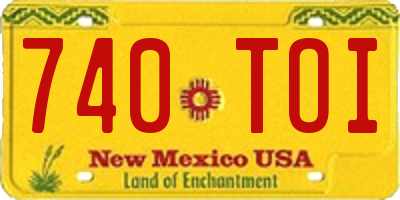 NM license plate 740TOI