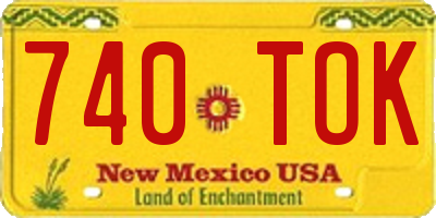 NM license plate 740TOK