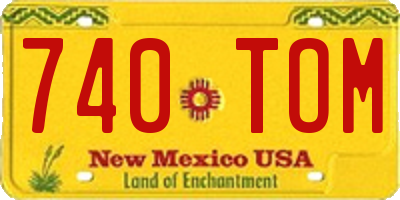 NM license plate 740TOM