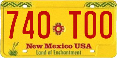 NM license plate 740TOO