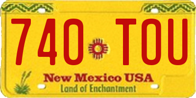 NM license plate 740TOU