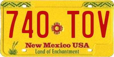 NM license plate 740TOV