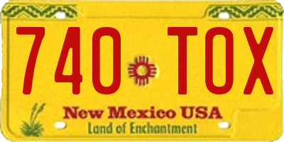 NM license plate 740TOX