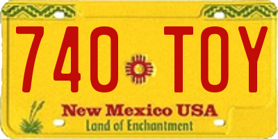 NM license plate 740TOY