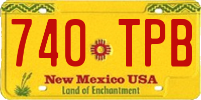 NM license plate 740TPB