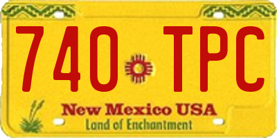 NM license plate 740TPC