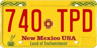 NM license plate 740TPD