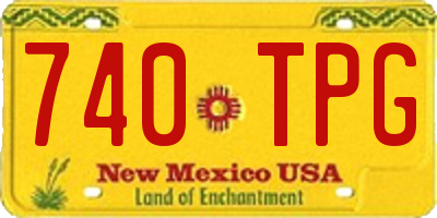 NM license plate 740TPG