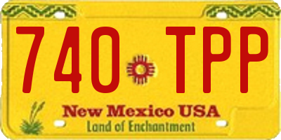 NM license plate 740TPP