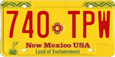 NM license plate 740TPW
