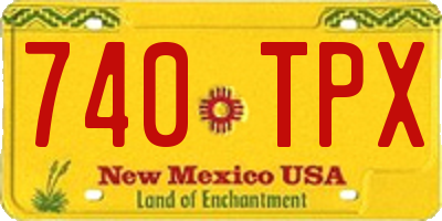 NM license plate 740TPX