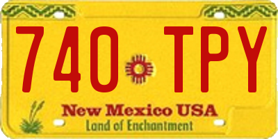 NM license plate 740TPY