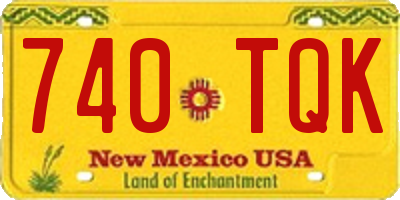 NM license plate 740TQK