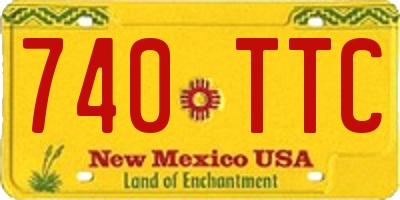 NM license plate 740TTC