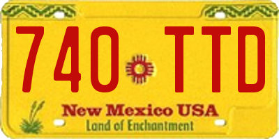 NM license plate 740TTD