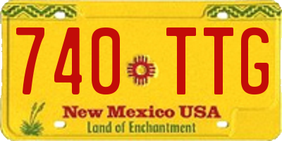 NM license plate 740TTG