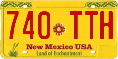 NM license plate 740TTH