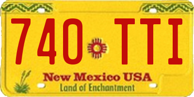 NM license plate 740TTI