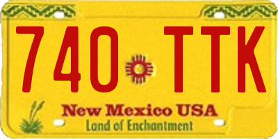 NM license plate 740TTK