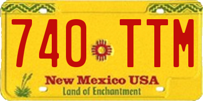 NM license plate 740TTM