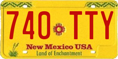 NM license plate 740TTY