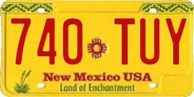 NM license plate 740TUY