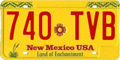 NM license plate 740TVB