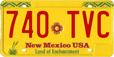 NM license plate 740TVC