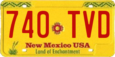 NM license plate 740TVD
