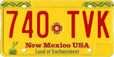 NM license plate 740TVK