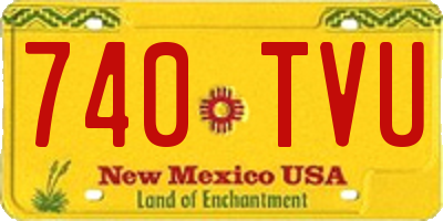 NM license plate 740TVU