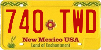 NM license plate 740TWD