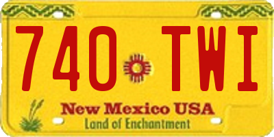NM license plate 740TWI