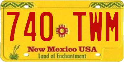 NM license plate 740TWM