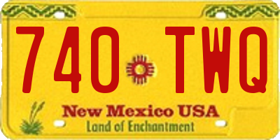 NM license plate 740TWQ