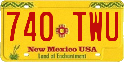 NM license plate 740TWU