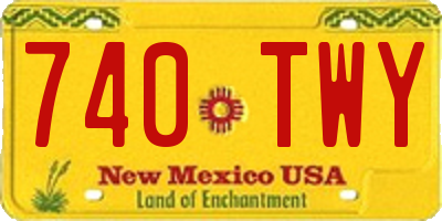 NM license plate 740TWY