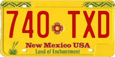NM license plate 740TXD