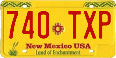 NM license plate 740TXP