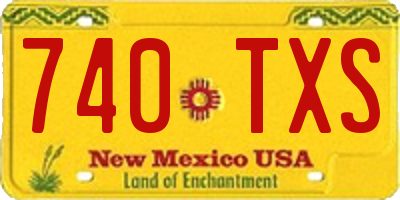 NM license plate 740TXS