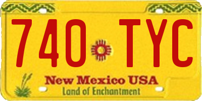 NM license plate 740TYC